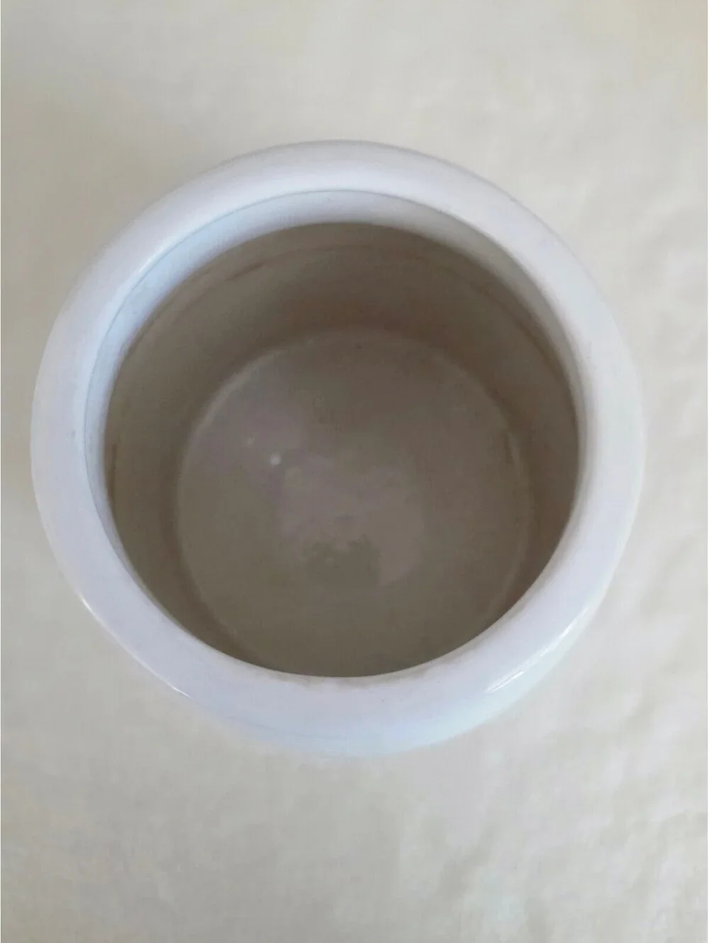 White Ceramic Paw Print Crock Jar Blue Paws Pet Treat Holder Utensil Vase